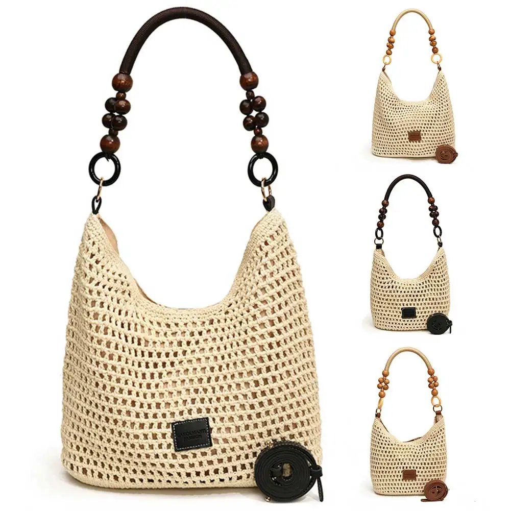 

Crochet Tote Bag for Women Adjustable Strap Woven Shoulder Bag Large Capacity Crossbody Bag Hobo Bag for Travel Vacation