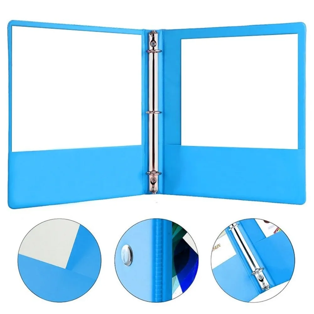 Convenient A4 Loose Leaf Folder Expandable Pockets No Inner Page File Organizer Kit 3 Hole Binder Office