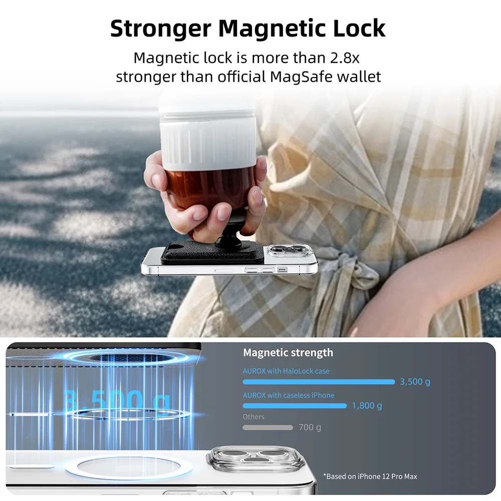 Uniwersalny skórzany portfel magnetyczny na telefon, luksusowe etui na karty, kieszeń magnetyczna na iPhone'a 16 15 Pro Max 14 13 12 — zdjęcie 3