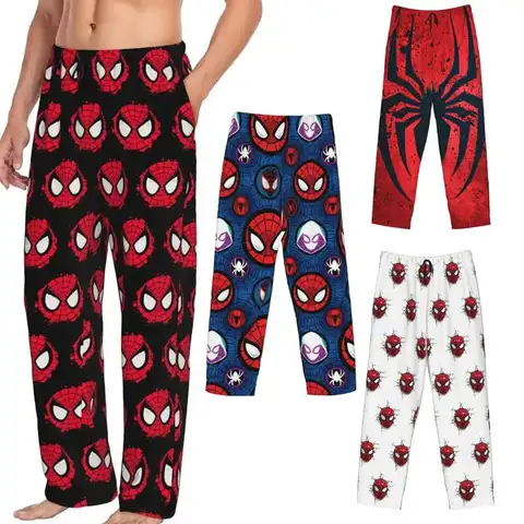 Cartoon Spider-Man Pigiama da uomo Pigiama Cintura elastica Spider Pantaloni dritti Moda Pantaloni da casa alla moda Abbigliamento primavera autunno