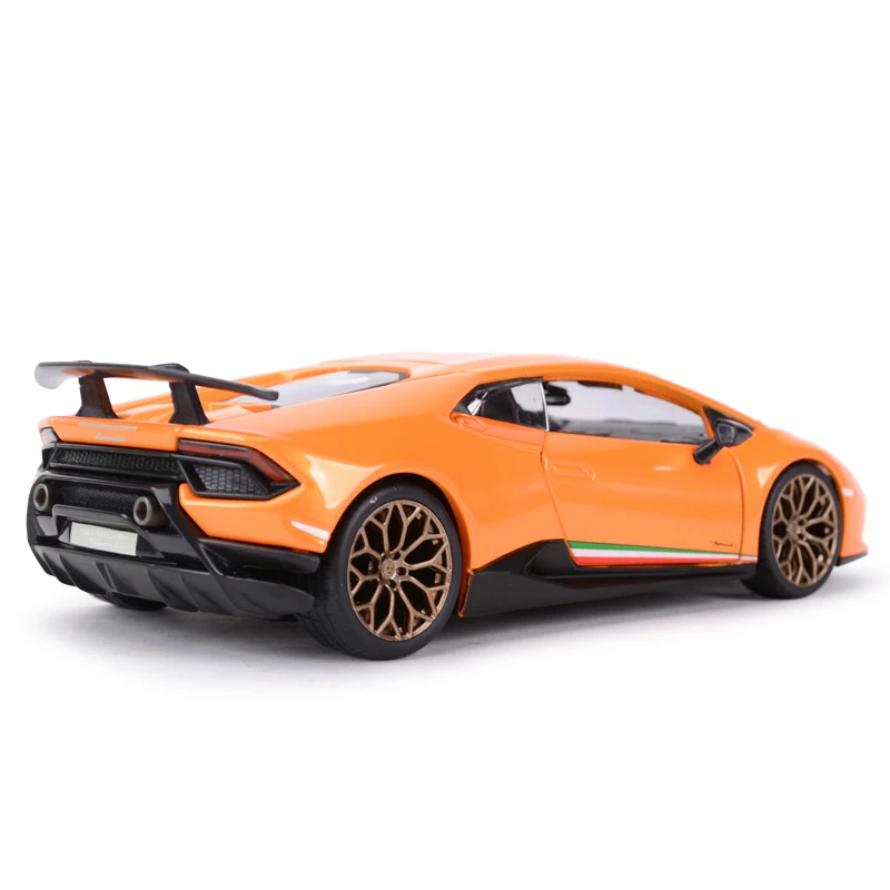 Bburago 1:24 Lamborghini Huracan performte Orange mobil sport, mobil statis, Model koleksi kendaraan Die Cast, mobil mainan