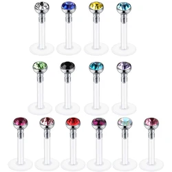 WKOUD 10pcs Labret Lip Rings Bioflex Labret Tragus Helix Cartilage Earring Stud Medusa Monroe Piercing