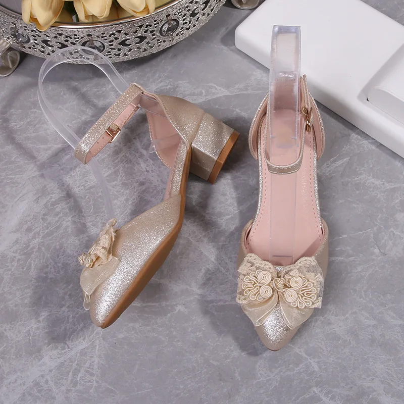 

Детские туфли для девочек «Принцесса» Весна 2026: Новые туфли-сандалии с бантом для выступлений и танцев, милые туфли в стиле Лолита для вечеринок, модель Мэри Джейн, размеры 28-38
