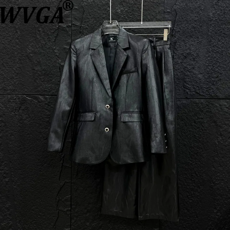 

WVGA осень-зима новый мужской стильный отложной мягкий пиджак с воротником на плечах нишевый шикарный повседневный костюм брюки комплекты из двух предметов W13513