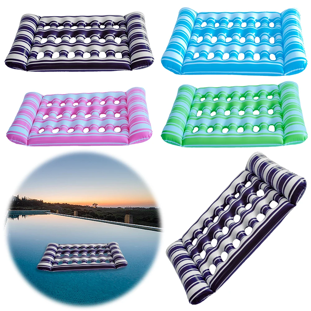 Hammock Recliner Chair Inflatable Water Sleeping Bed Portable Floating Lounger Air Mattress Foldable Swimming Pool Air Mattress