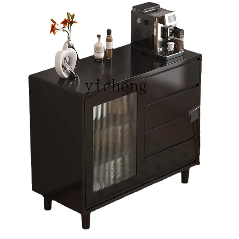 

ZK Solid Wood Sideboard Modern Nordic Wine Cabinet Simple Living Room and Kitchen Cupboard Locker