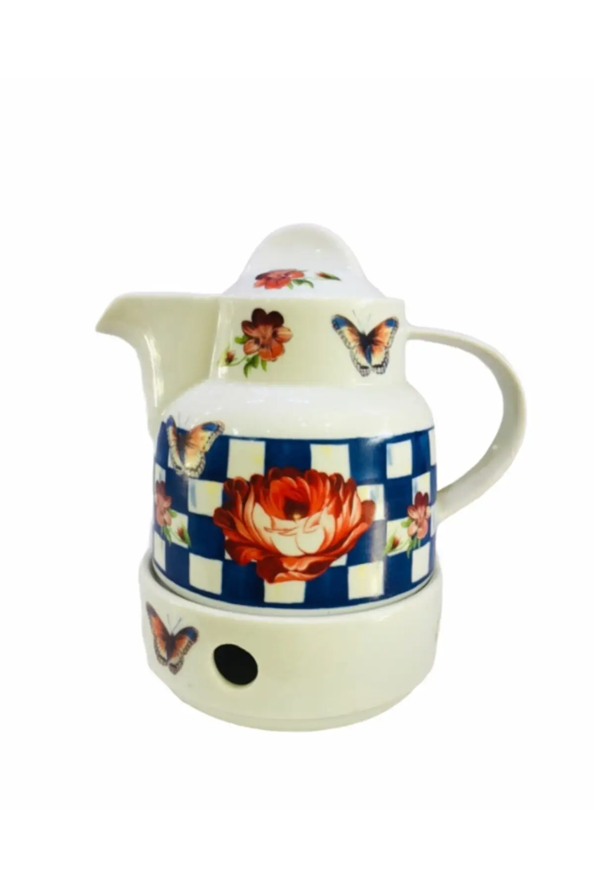 Porcelain Rose Pattern Herbal Tea Teapot