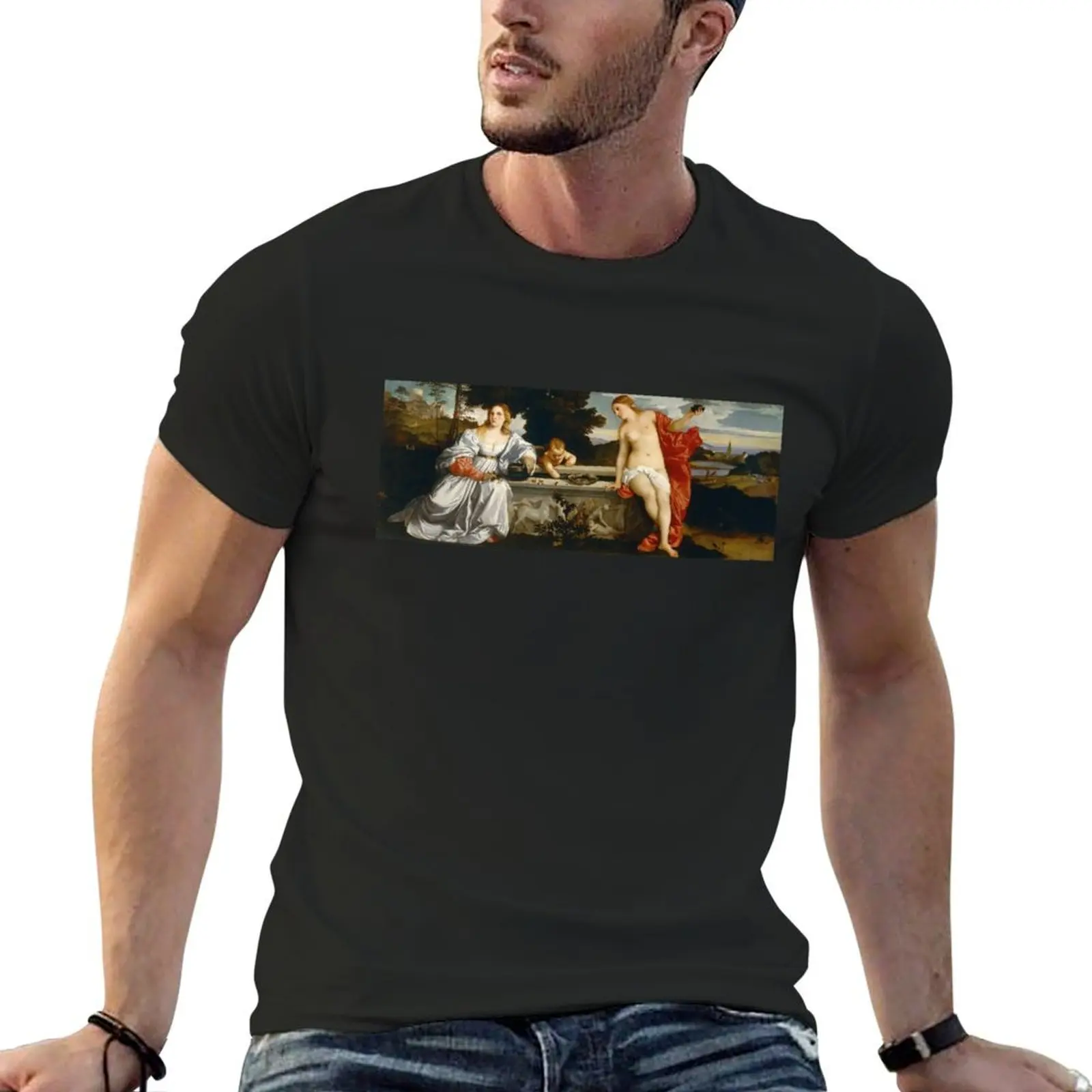 Amor sacro e Amor profano, Sacred and Profane Love, Botticelli T-Shirt anime sublime vintage clothes graphic shirts men