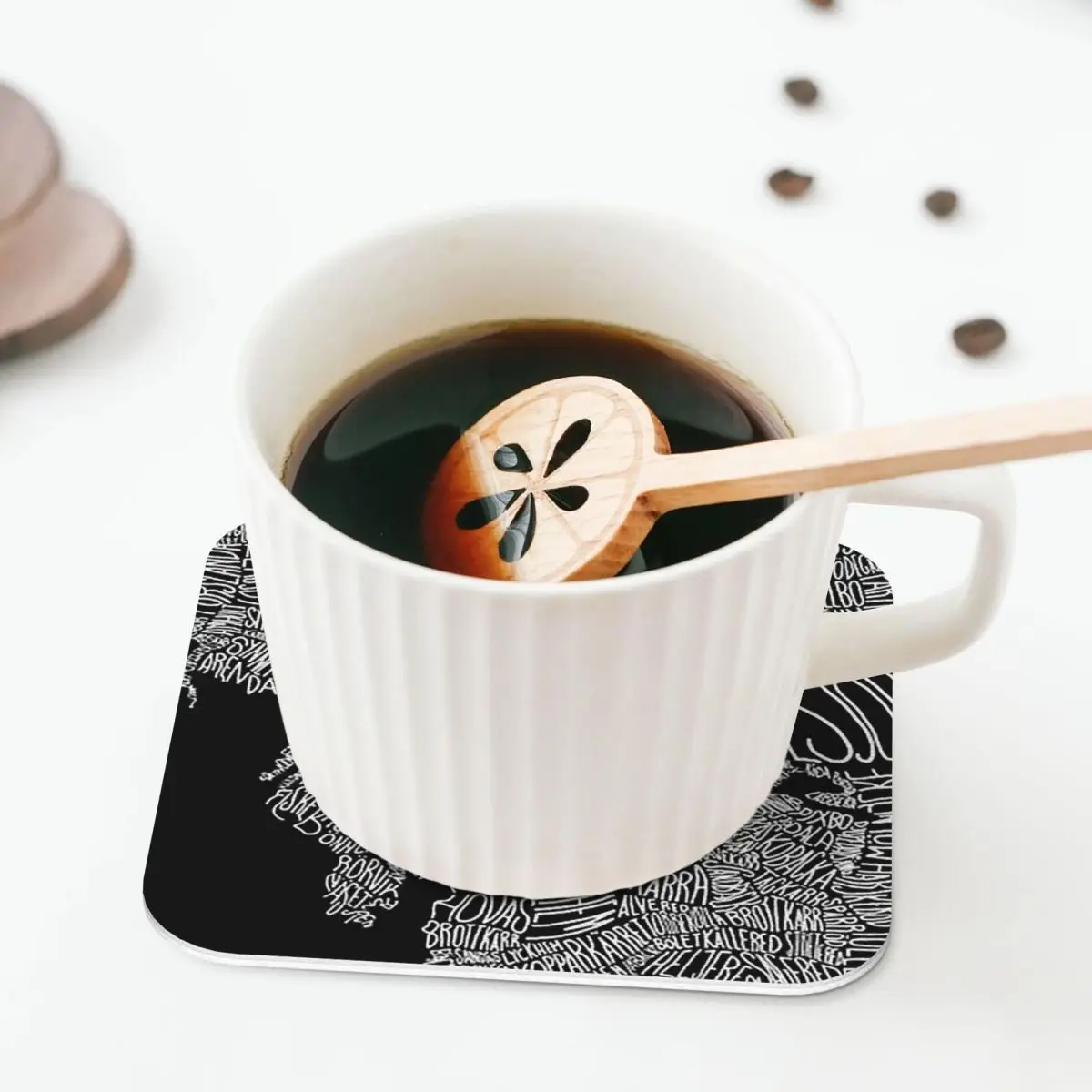 Typographic Map Of Gothenburg Coasters Kitchen Placemats Non-slip Insulation Cup Coffee Mats For Home Tableware Pads Set of 4 image 2