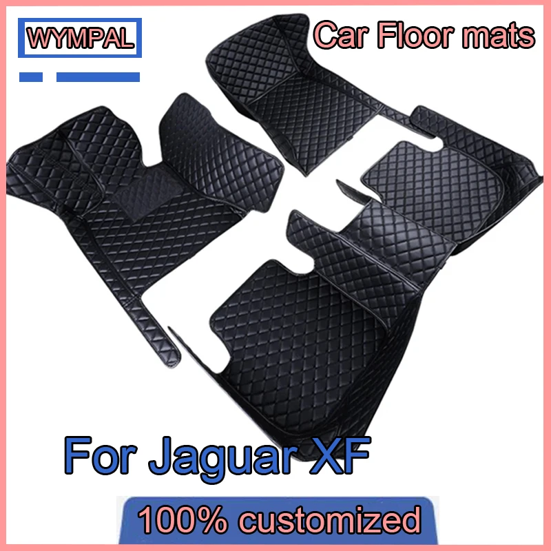 Car Floor Mats For Jaguar XF X260 2016~2022 Carpet Rugs Durable Leather Mat Anti Dirty Pads Auto Interior Parts Car Accessories