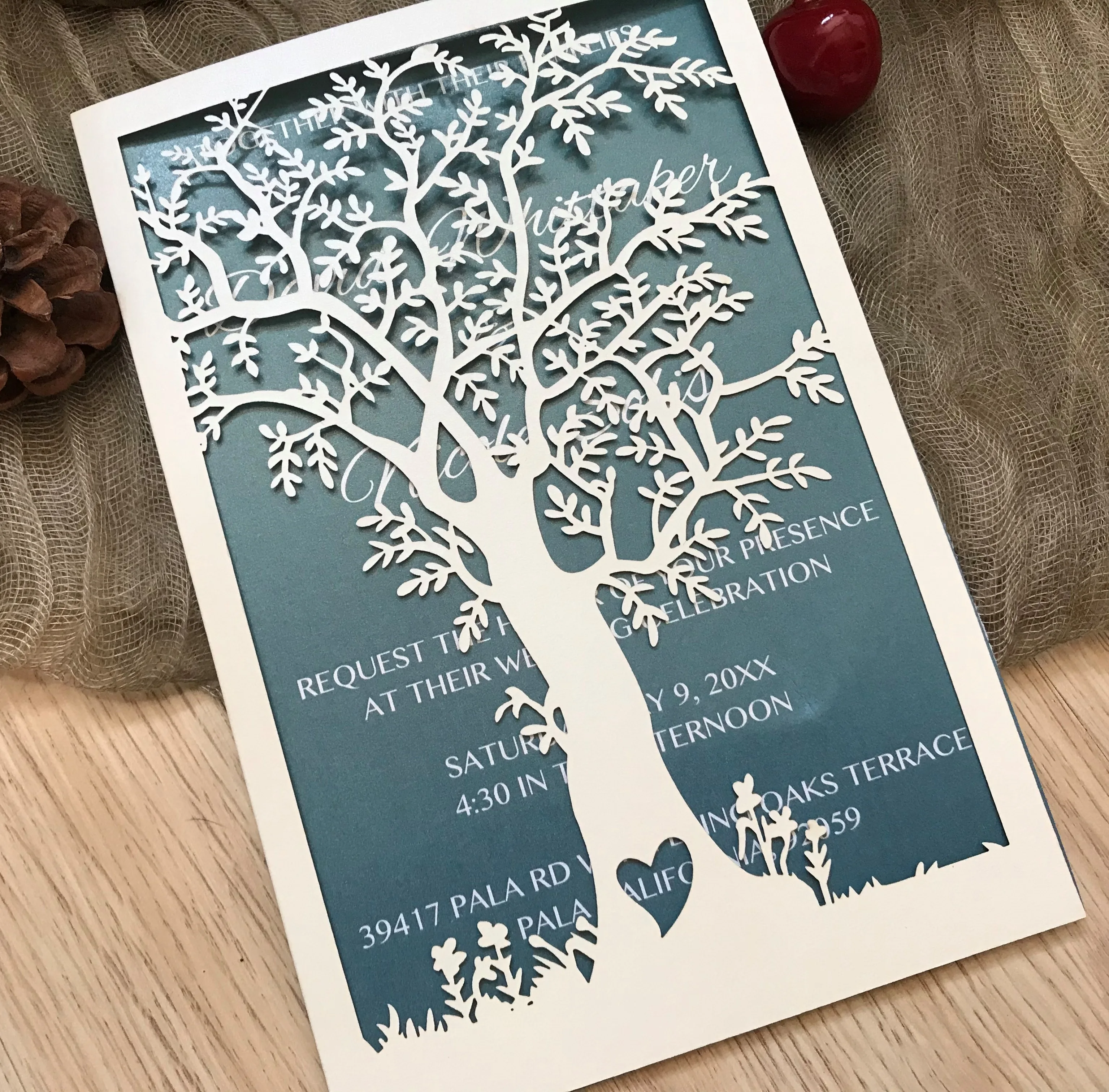 

Custom 10pcs Pearl Tree Laser Cut Wedding Invitation Cards,Birthday Greeting,Lace Invitation for Wedding Party Decoration