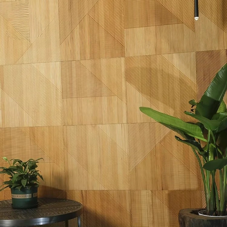 3D Decoration Puzzle Attractive Vintage Handmade Background Bar Decorative Cover Walnut Wall Panel