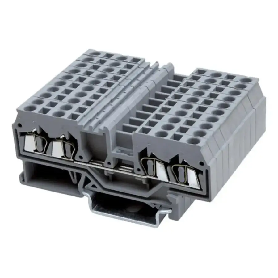 100pcs ST2.5-QUOTTRO Spring cage type two in two out Feed-through Spring Din Rail Terminal Block Approved by U/L CE RoHS