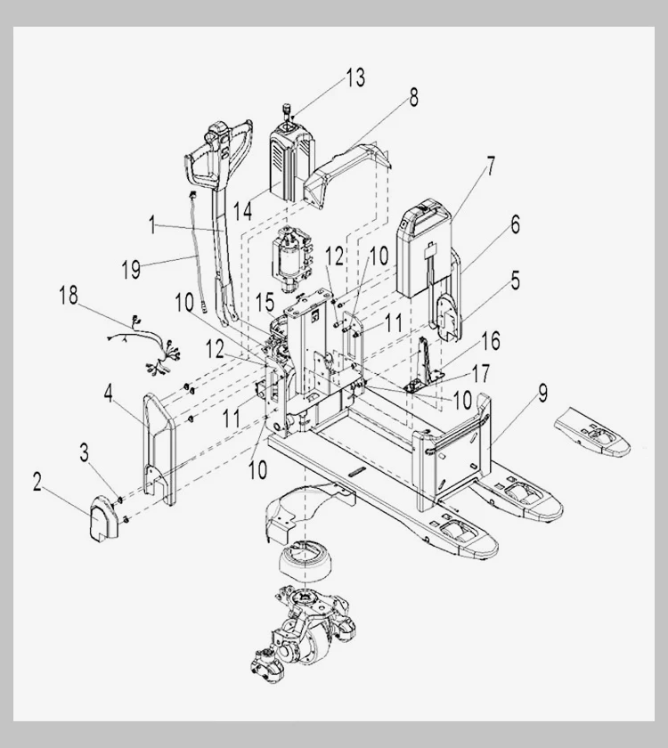 Electric Forklift Accessories Tiangang PTE15N/20N Lithium Electric Cattle Handle Charger Electric Meter Oil Cylinder