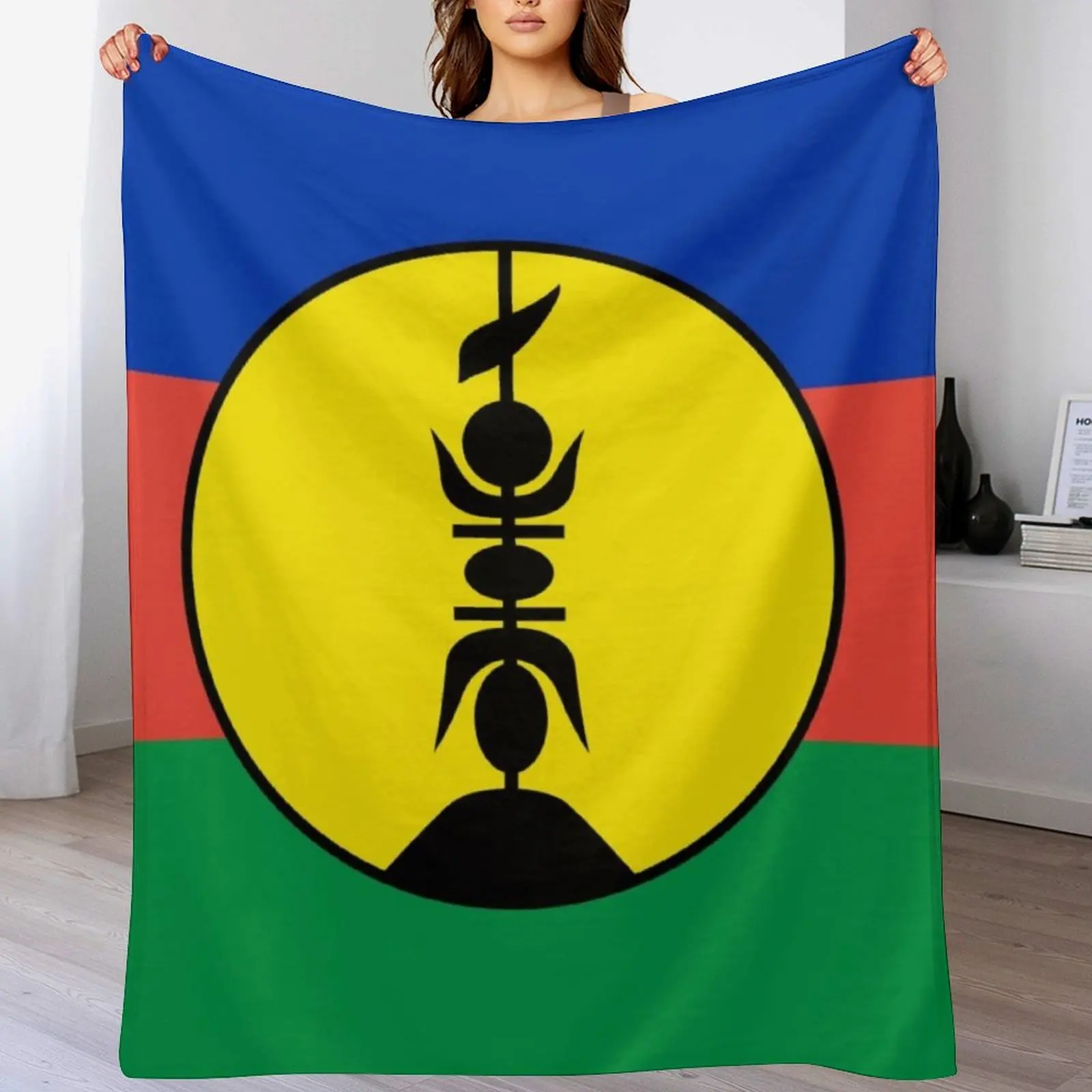 

Flag of New Caledonia Throw Blanket Hairy Tourist Vintage Softest Blankets