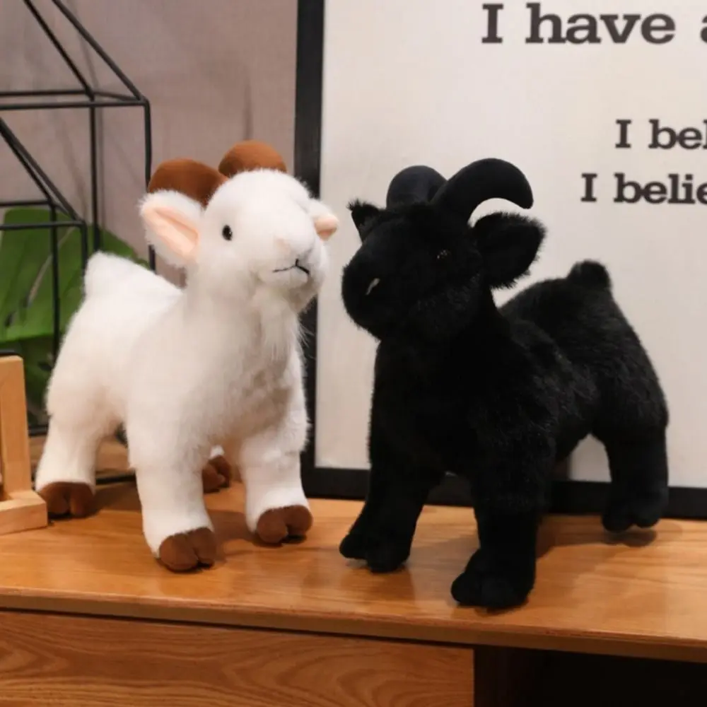 Tier Weiches Plüschtier PP Baumwolle Baby Ziege Flauschige Gefüllte Gehörnte Schafe Niedlich 18/30 cm Baby Ziege Schlüsselanhänger Raumdekoration