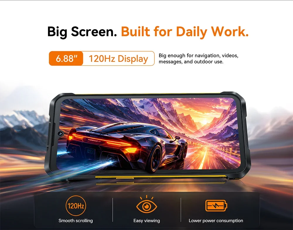 Cubot KingKong ES 5 Android Smartphone 6.88" 120Hz Screen Up to 24GB RAM(12+12GB) 256GB ROM 7000mAh Battery Rugged Phone NFC