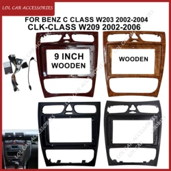 9 Inch For BENZ C CLASS W203 2002-2004 CLK-CLASS W209 2002-2006 Car Radio Android Stereo MP5 Player Frame 2Din Head Unit Fascia