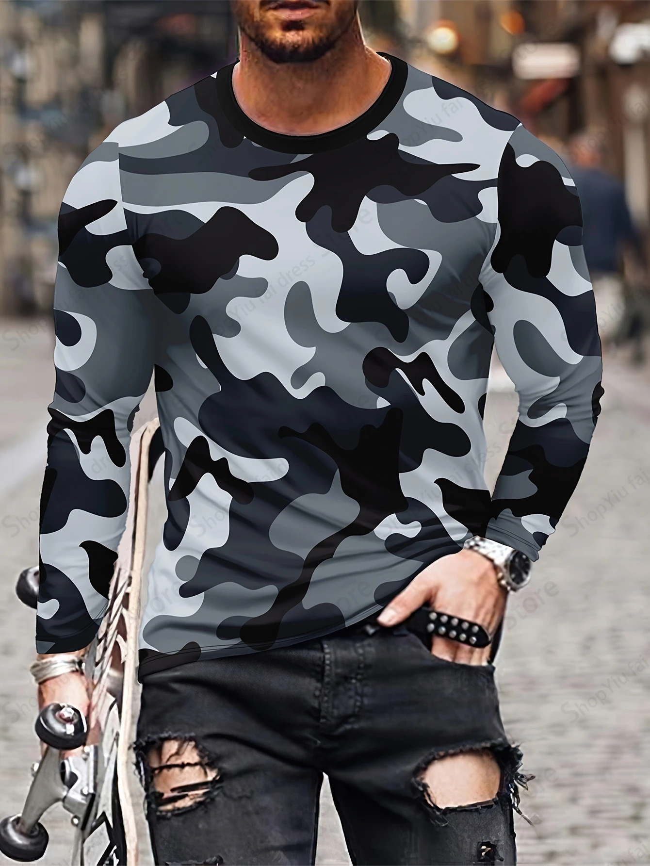 Long Sleeve T-shirt 3d Camouflage Print T-shirt Men Women Fashion Tops Tees Outdoor Sportwear T Shirt Camo Clothing Plus Size