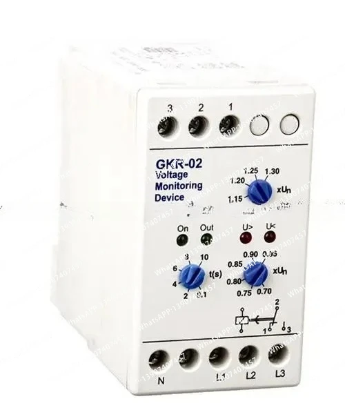 Relé de Monitoreo de Voltaje GKR-02, Relé de Protección de Secuencia y Falla de Fase GKR-02 para Protección de Motores, 1 Unidad