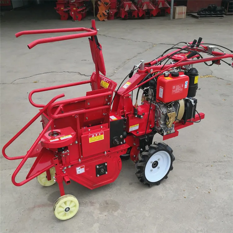 Small  Corn Harvester Hand Push Four Wheel Tractor Supporting Agricultural Multifunctional Corn Harvester