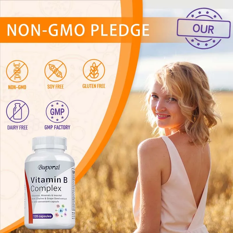 Complejo de vitamina B: apoya el sistema inmunológico, promueve la salud del cerebro y del sistema nervioso y ayuda a mantener el estado de ánimo saludable