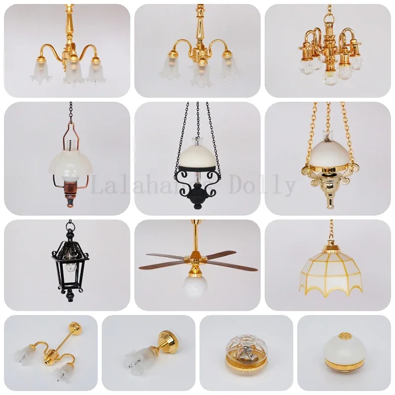 New 1pcs Mini Dollhouse 1:12 Mini Fashion No Light Decor Chandelier Doll House Lamps Decor Accessories Dollhouse Furniture Toys