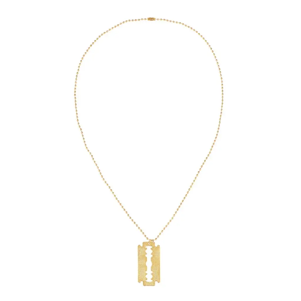 Personalized Gold Hairdresser Blade Pendant Shaped Necklace Hair