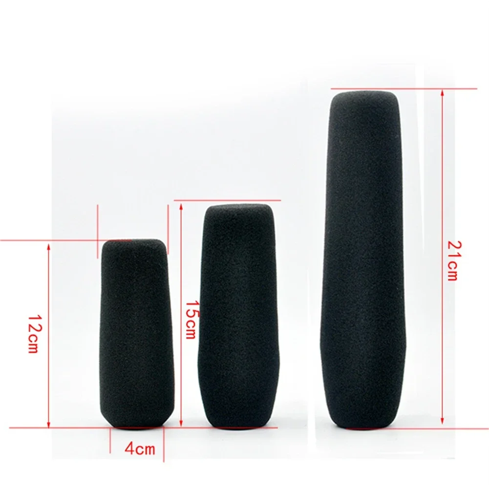 Mic Cover Microphone Windscreen Sponge Foam Cover For Mic Long Interview Camera Mic Black 12cm 15cm 22cm