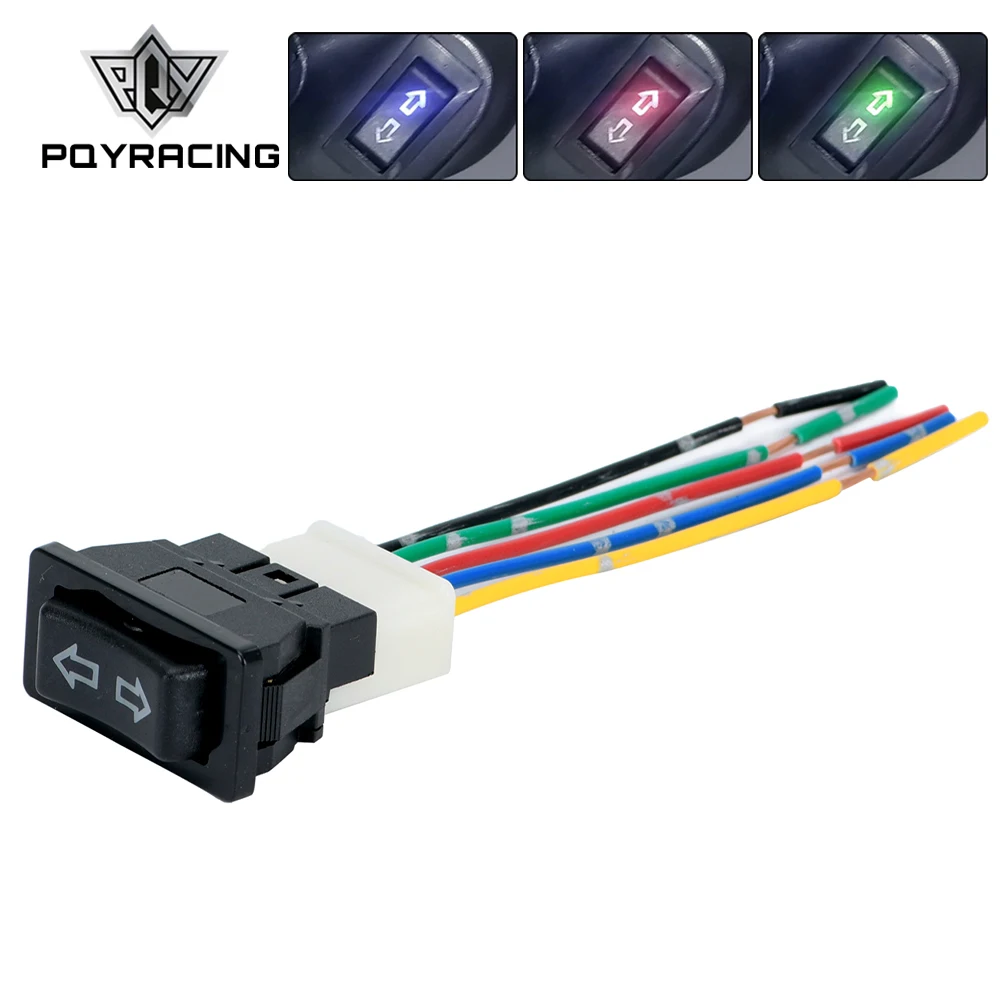 Interruptor profissional de janela elétrica de carro, 5 pinos 12 para 24v preto com lâmpada de plástico, componentes eletrônicos universais para carros