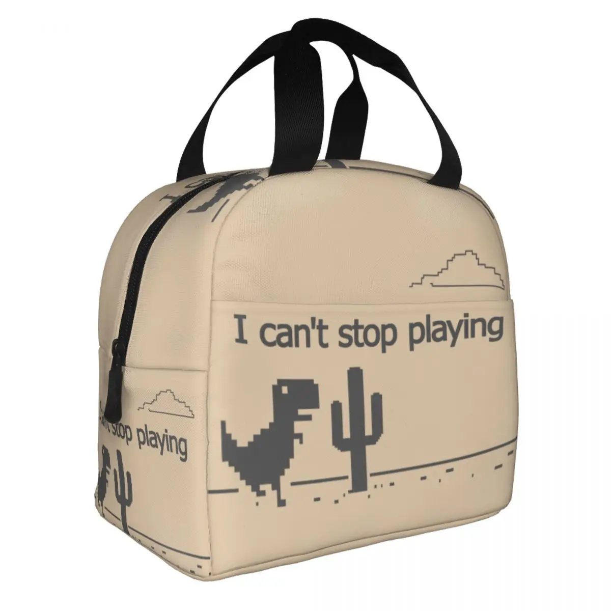 

No Internet Dinosaur Insulated Lunch Tote Bag Portable Cooler Thermal Food Dino Geek Lunch Box for Women School Picnic Bento Box