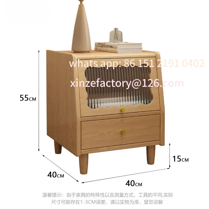 Customizable winter modern simple pure solid wood bedside table small household bedroom antique master bedside table