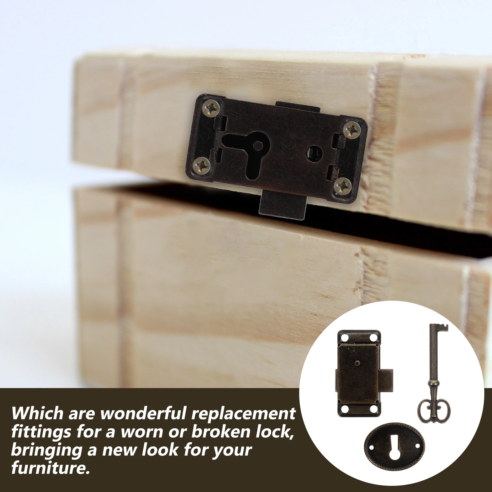 

2pcs Retro Style Zinc Alloy Furniture Locks for Vintage Box Home Decor Cabinet Closet Hardware Easy Install High