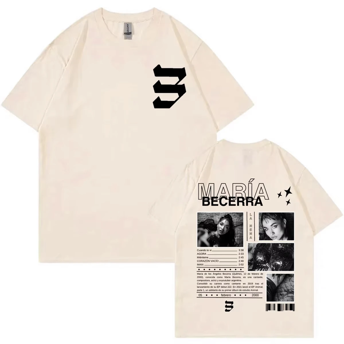 Singer Maria Becerra Album Merch T-shirt Vintage Aesthetic Short Sleeve T Shirts Men's Women's Fashion Casual Oversized T-shirts