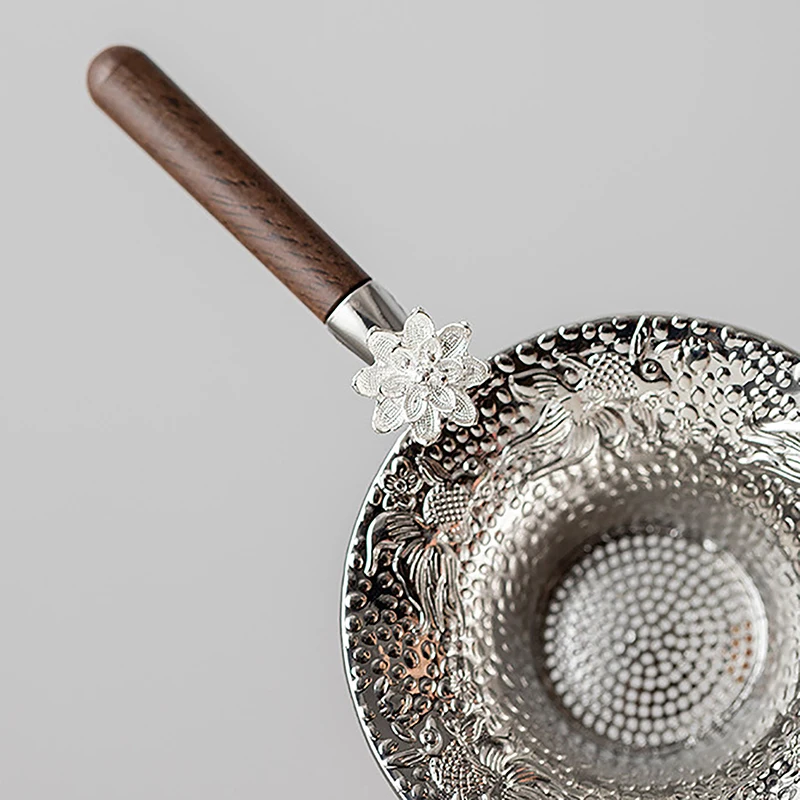 شبكة معدنية مصفاة شاي الفولاذ المقاوم للصدأ تصفية غربال Teaware الدانتيل الشاي استنزاف مفيدة الشاي Infusers اكسسوارات المطبخ #4