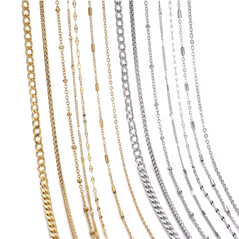 페이드 없음 2 미터 스테인레스 스틸 체인 골드 컬러 입술 비즈 쥬얼리에 대한 페르시 체인 DIY 목걸이 팔찌 액세서리 만들기