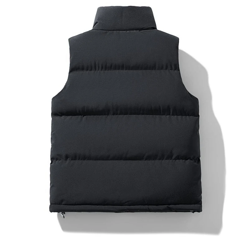 Men's Loose Stand Collar Padded Vest Thick Warm Sleeveless Jacket Casual Trendy Fall Winter New Outerwear
