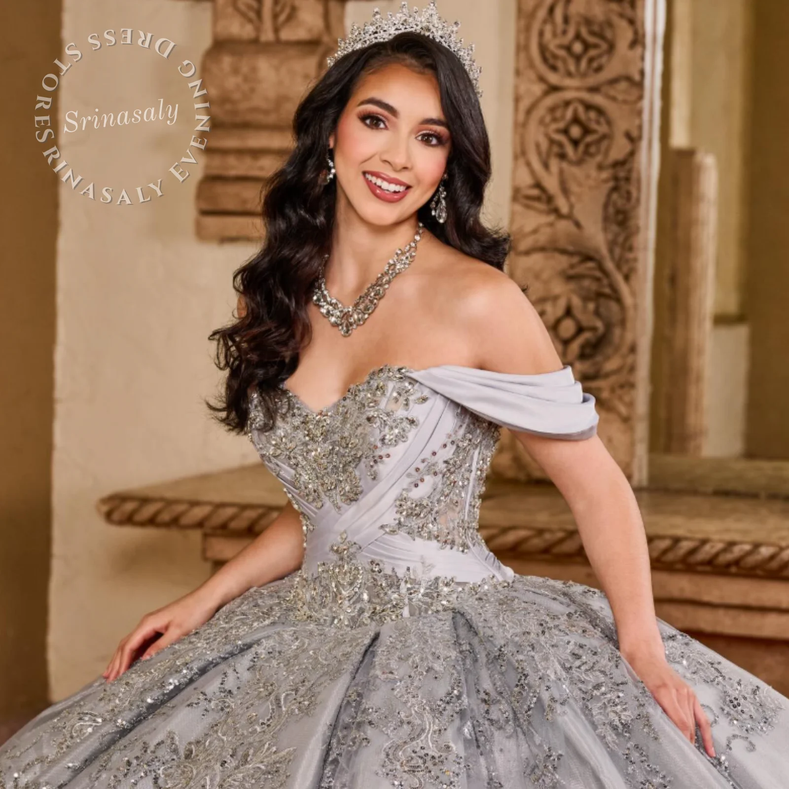 Customized Exquisite Ball Gown Quinceanera Dresses Princess Bow Flower Birthday Sweet 16 Gowns Off Shoulder Vestidos De 15 Años