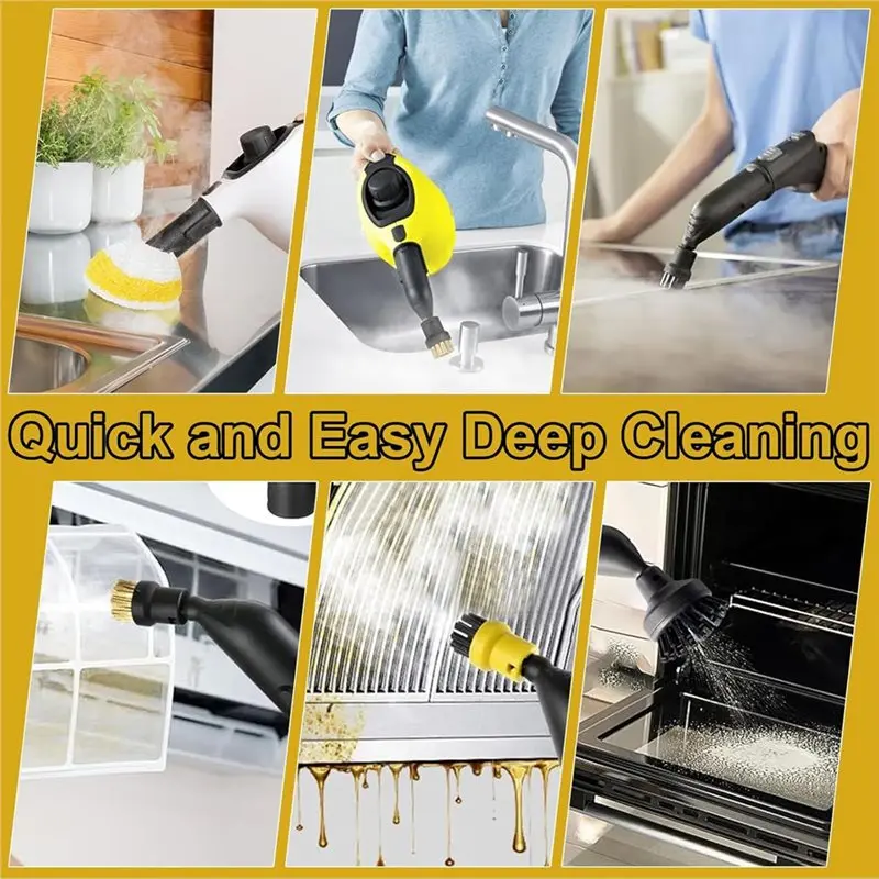 N85R-For Karcher SC1 SC2 SC3 SC4 SC5 Steam Cleaner Accessories-Extended Nozzle, Joint Brush& Microfiber Cloths Easyfix Set