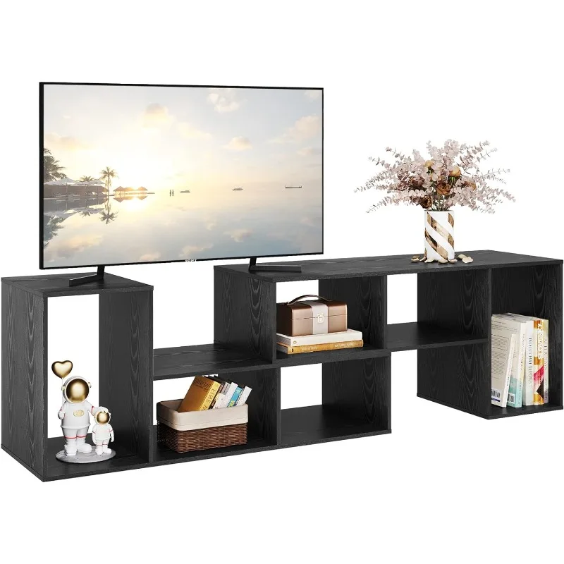 

DEVAISE Flat Screen TV Stand for 65 75 inch , Modern Entertainment Center with Storage Shelves, Media Console Bookshelf for