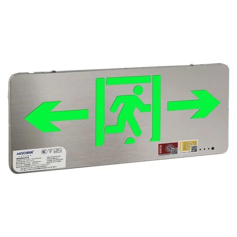 

Indicator Light Stainless Steel Brushed Emergency Exit Indication Sign Fire Sign Light Evacuation Safety Exit Sign
