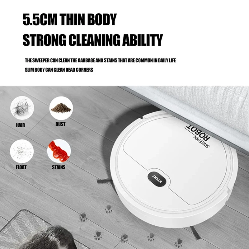 Xiaomi 3 In 1 Sweeping Robot เครื่องดูดฝุ่นไร้สายแบบชาร์จไฟได้ Sweeping ดูดฝุ่น Mopping ทําความสะอาดเครื่องใช้ในบ้านใหม่