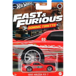 Mattel Hot Wheels Fast & Furious Dominic Toretto Car 1995 Mazda RX-7 Toys for Boys 1/64 Diecast Vehicle Models Collection Gift