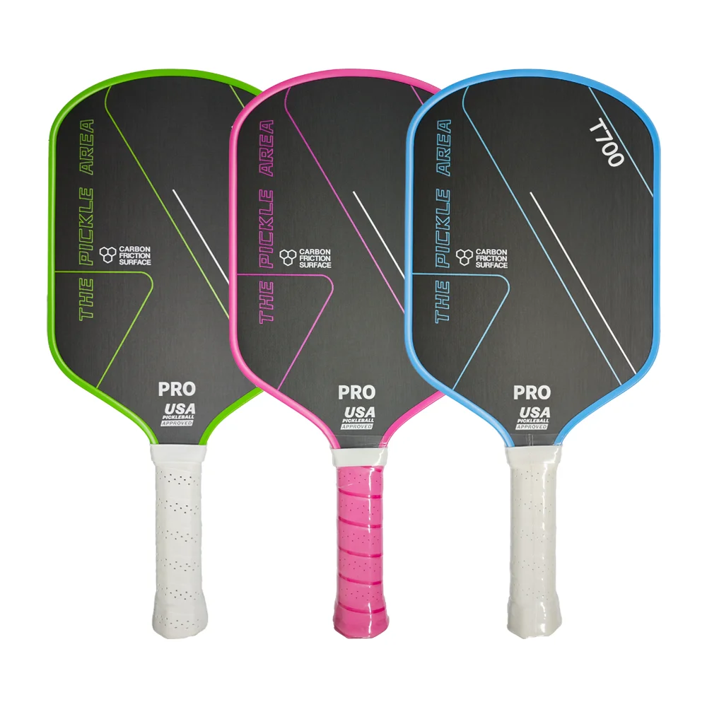 

T700 Pickleball Paddle Carbon Fiber Surface USAPA Approved Carbon Fibre cold Pressed Racket Pink Red Black