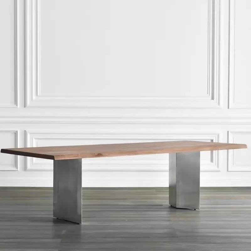 Nordic solid wood large conference table, log desk, long table, simple dining , industrial style long table, workbench