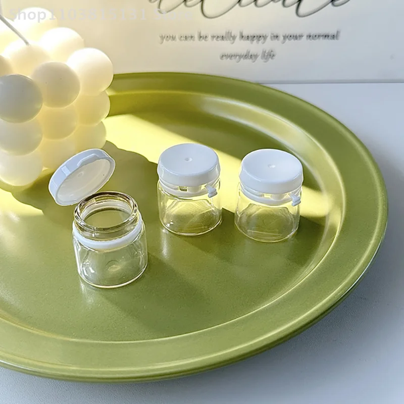 Glass Mini Cosmetic Jars 3/6/10Pcs Liquid Foundation Containers With Lids & Inner Plug Refillable Clear Boxes Dispensing Bottles