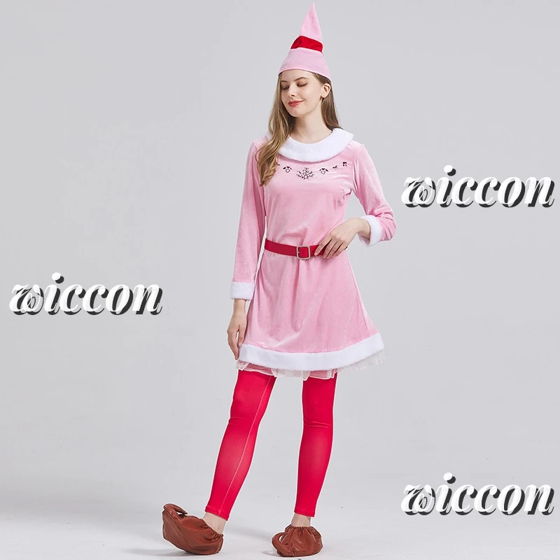 Buddy Elf Costume Christmas Costume Set With Pant Jacket Shoes Hat Belt Easy Cleaning Breathable Christmas Cosplay Party Outfits