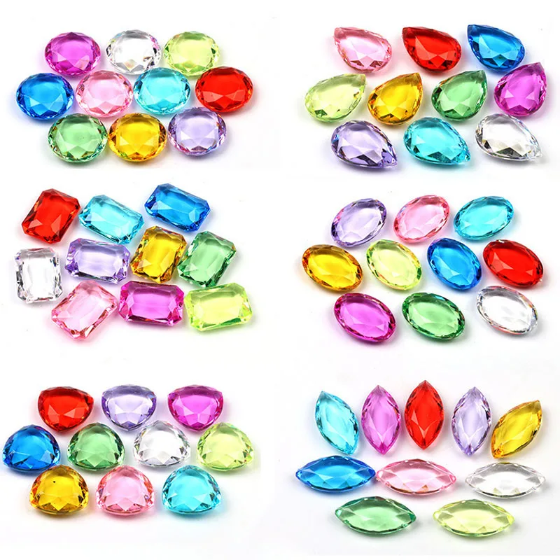 30PCS Boys Girls Multi-Colored Diamond Gems Toy Pirate Treasure Hunt Kids Toys Jewels Jewelry Speelgoed Meisjes Party Favors