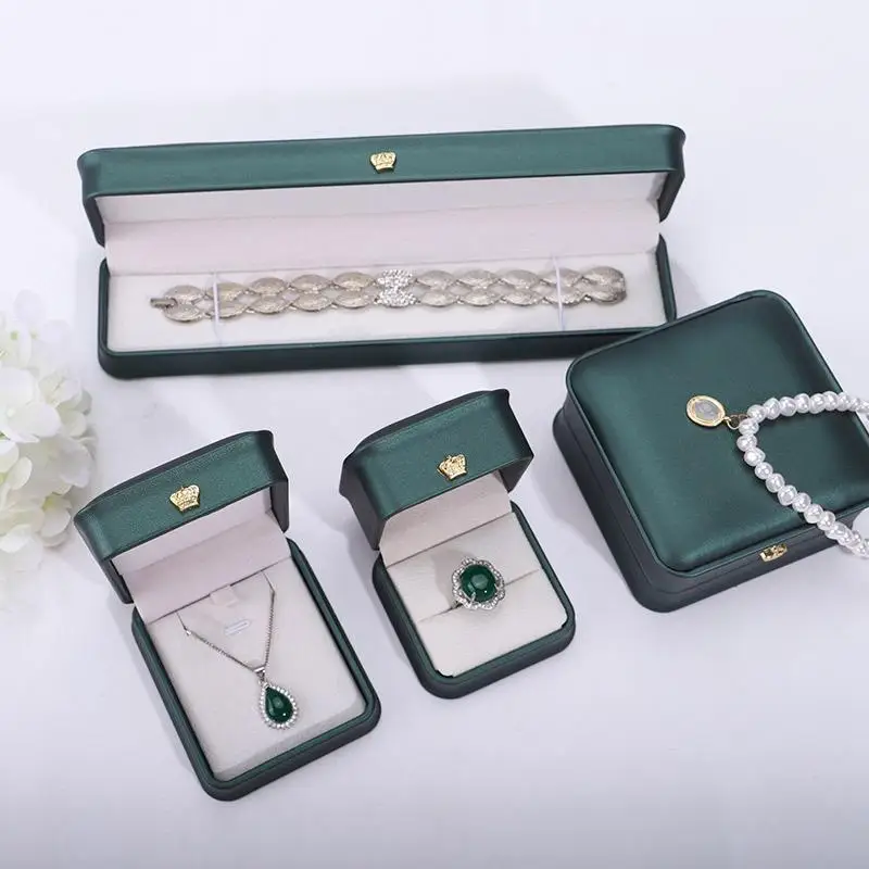 صندوق خاتم المجوهرات بو الجلود والمجوهرات المنظم حلقة القرط قلادة قلادة هدية صندوق عرض اقتراح المشاركة الزفاف #4