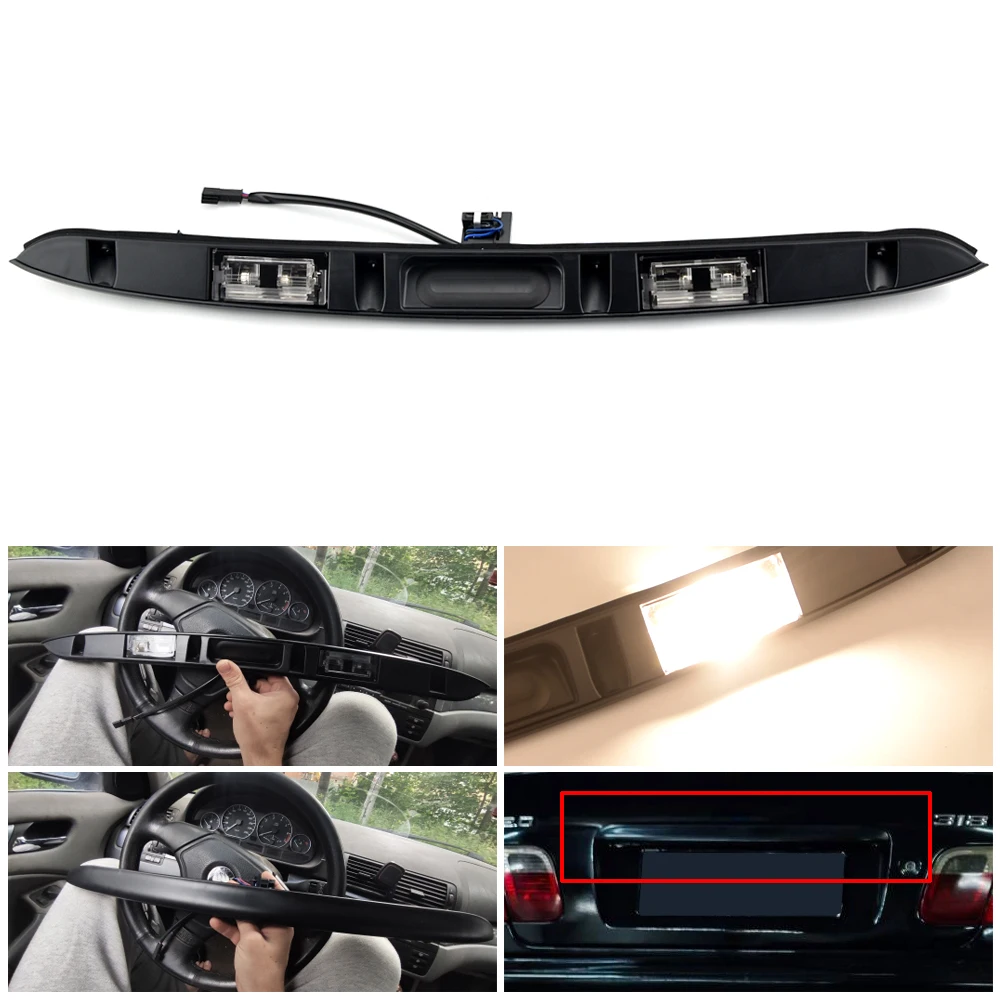 Poignée de couvercle de coffre de voiture avec bouton clé, interrupteur de hayon noir, BMW E46 SION i 320i 323i 325i 328i 330i 1998-2005 51137171699